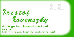 kristof rovenszky business card