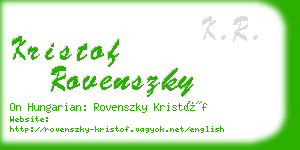 kristof rovenszky business card